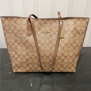 Coach Brown and Tan Signature Tote